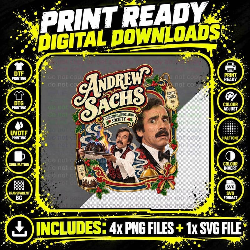 Fawlty Towers Andrew Sachs Manuel Christmas Vintage Png SVG Digital Bundle