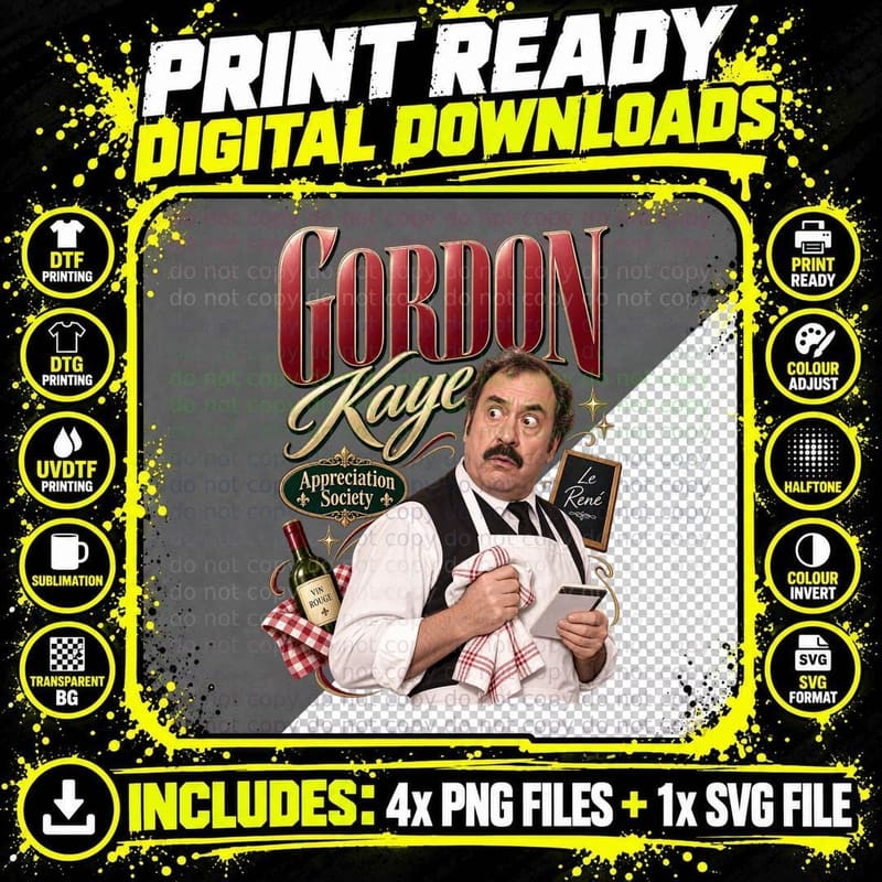 Gordon Appreciation Society Rene Cafe Owner French Resistance Sitcom T-Shirt Png SVG Digital Bundle