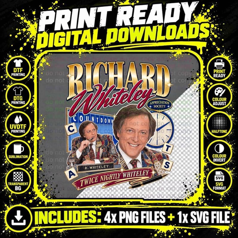 Richard Appreciation Society Letters And Numbers Teatime Word Game Show T-Shirt Png SVG Digital Bundle