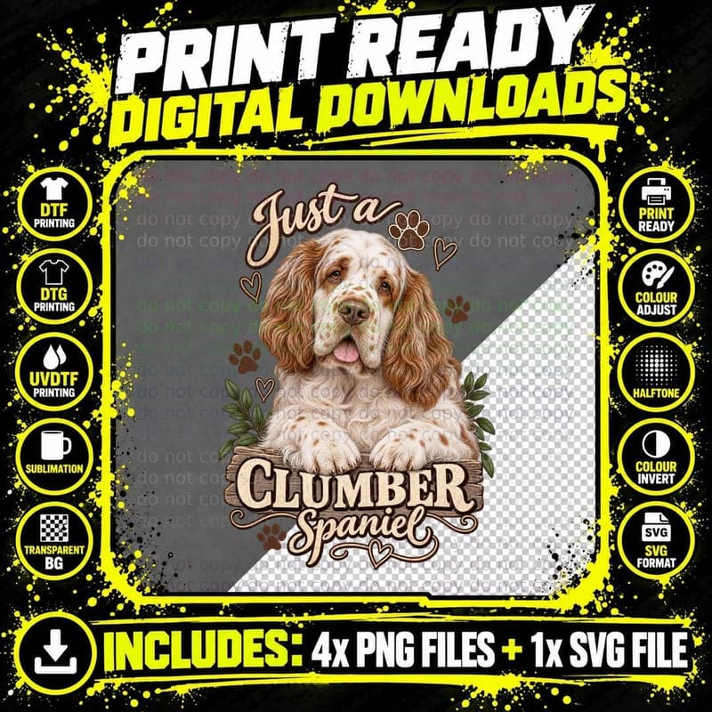 Halloween Clumber Spaniel Spooky Candy Corn Ugly Sweater Png SVG Digital Bundle