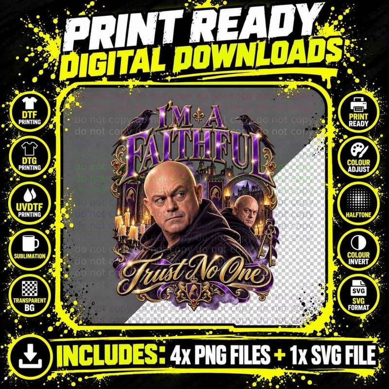 Ross I'm A Faithful Trust No One Castle Murder Mystery Vintage T-Shirt Png SVG Digital Bundle