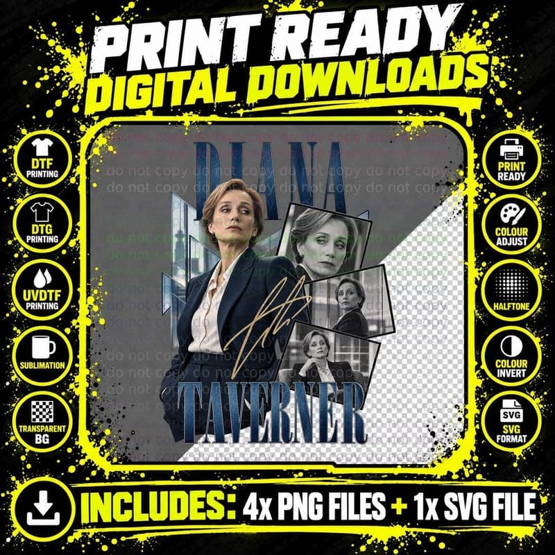 Diana Taverner Spy Chief Kristin Thriller TV Series Portrait Collage T-Shirt Png SVG Digital Bundle