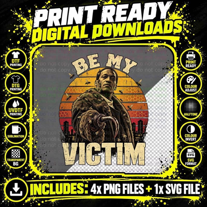 Candyman Be My Victim Hook Hand Bees Fur Coat 90s Slasher Horror Tony T-Shirt Png SVG Digital Bundle