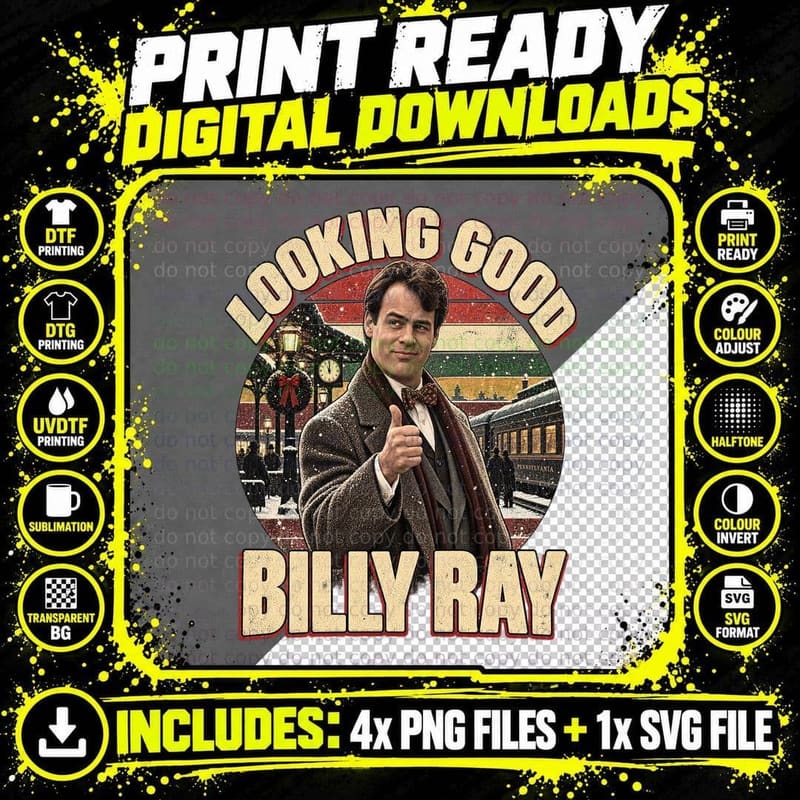 Looking Good Billy Ray Louis Winthorpe Dan 80s Christmas Comedy Movie T-Shirt Png SVG Digital Bundle