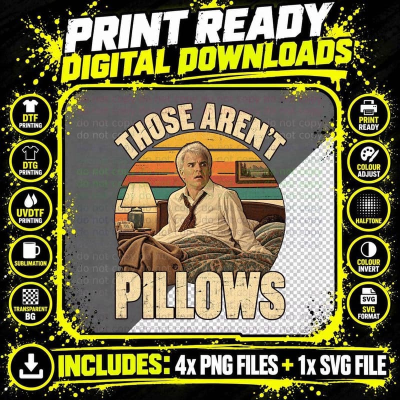 Those Aren't Pillows Del Neal 80s Thanksgiving Road Trip Comedy Movie T-Shirt Png SVG Digital Bundle