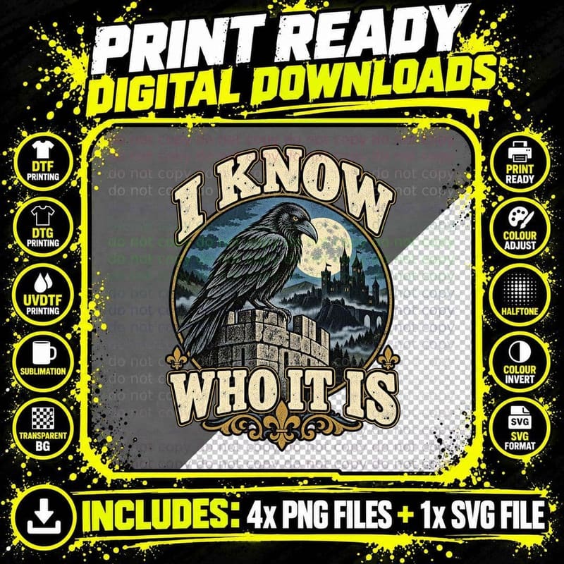 I Know Who It Is Raven Castle Wall Full Moon Murder Mystery Reality TV T-Shirt Png SVG Digital Bundle