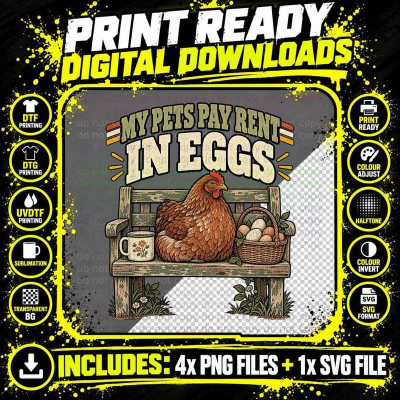 Funny Chicken Keeper T-Shirt Backyard Hen Lover Vintage Png SVG Digital Bundle