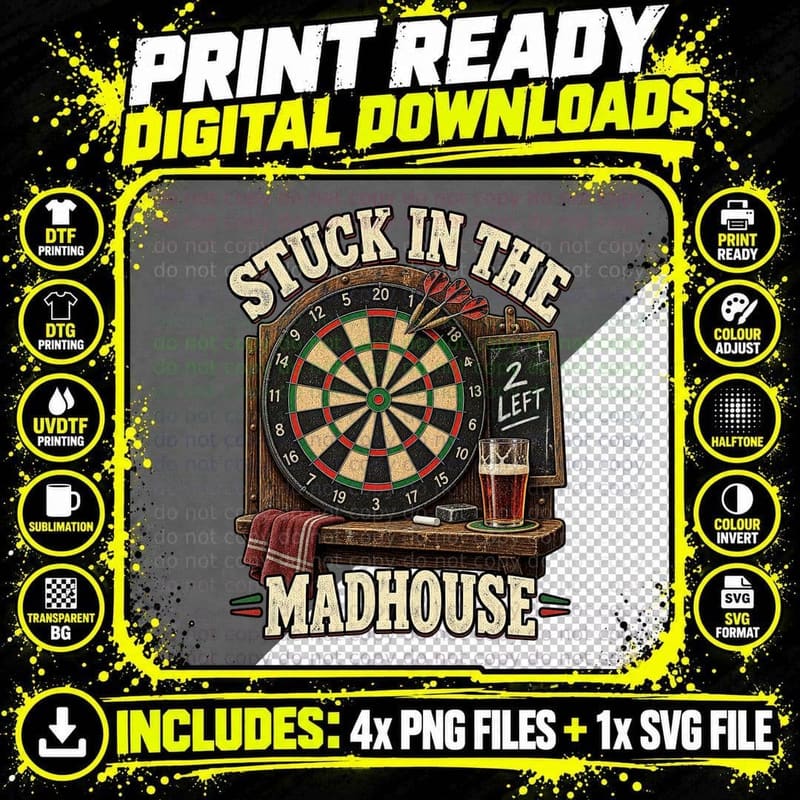Funny Darts T-Shirt Mens Pub Darts Player Gift Vintage Png SVG Digital Bundle