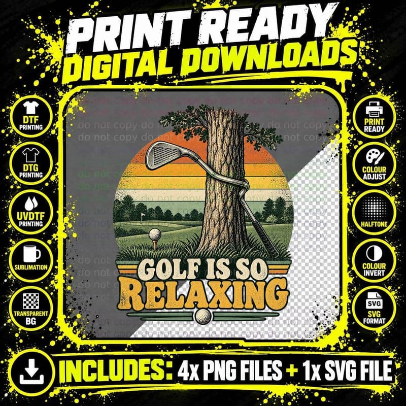 Funny Golf Vintage Retro Golf Frustration Angry Golfer Png SVG Digital Bundle