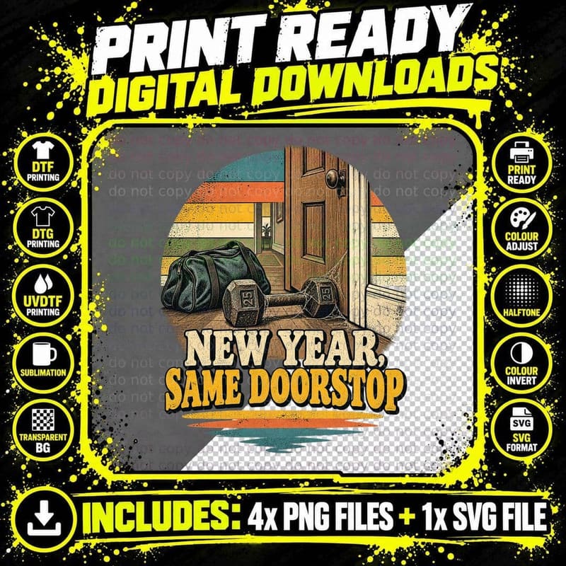 Funny Gym Vintage Retro Workout Procrastination Fitness Png SVG Digital Bundle