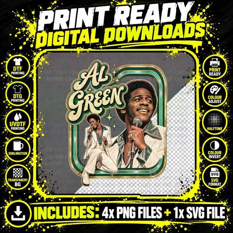 Al 70s Memphis Soul Singer Let's Stay Together Vintage Retro Legend T-Shirt Png SVG Digital Bundle