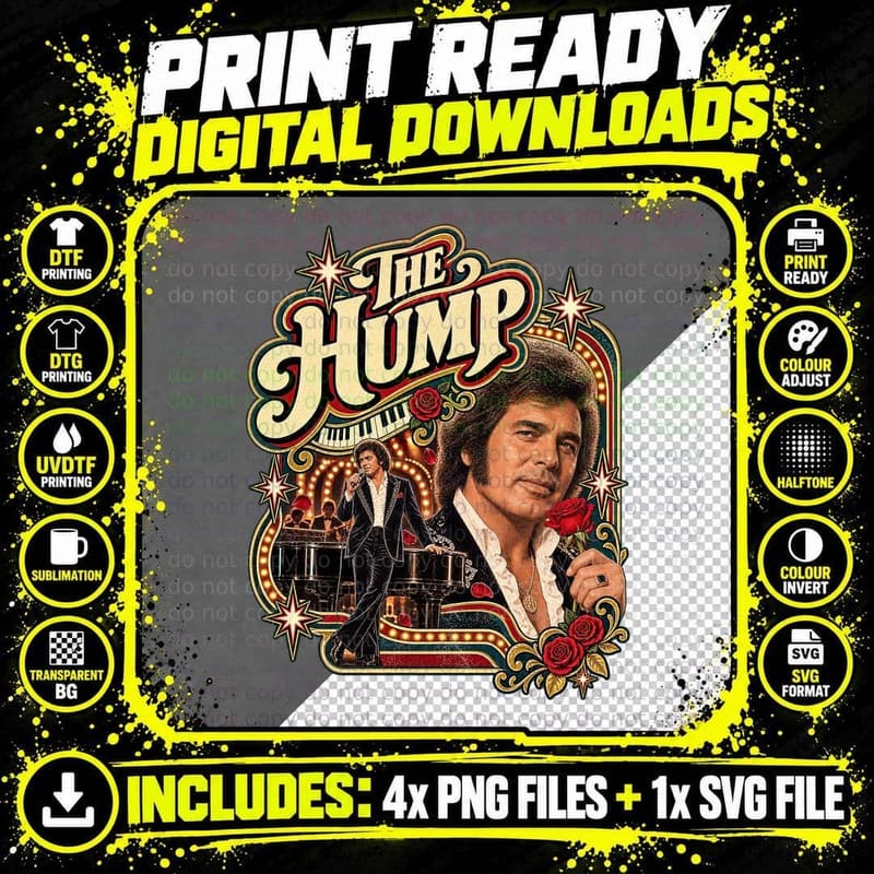 The Hump Engelbert Humperdinck Vegas Vintage Retro Png SVG Digital Bundle