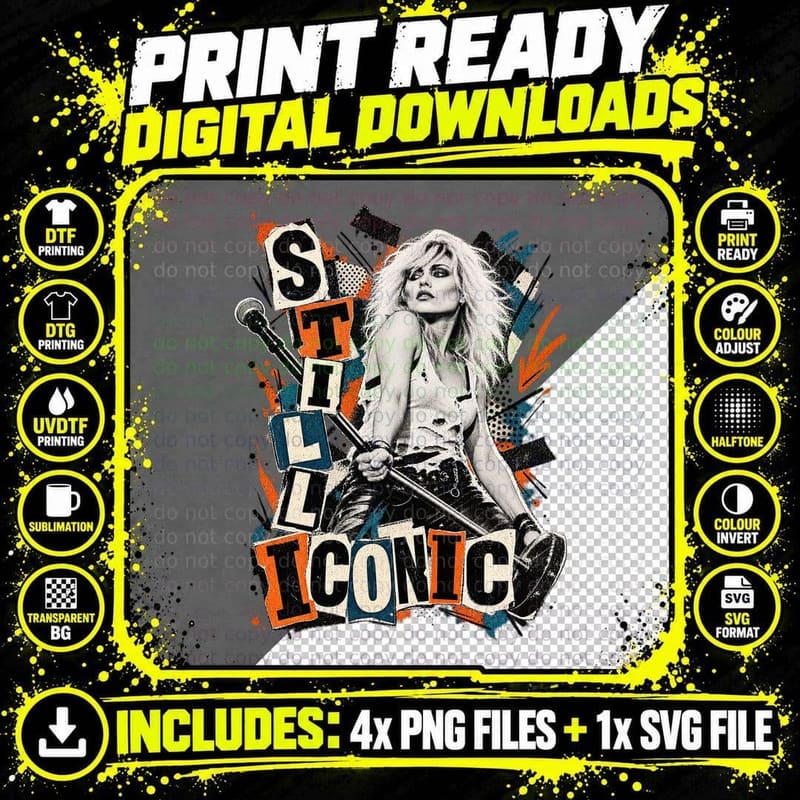 Debbie Harry Blondie Still Iconic Punk Rock Vintage Png SVG Digital Bundle