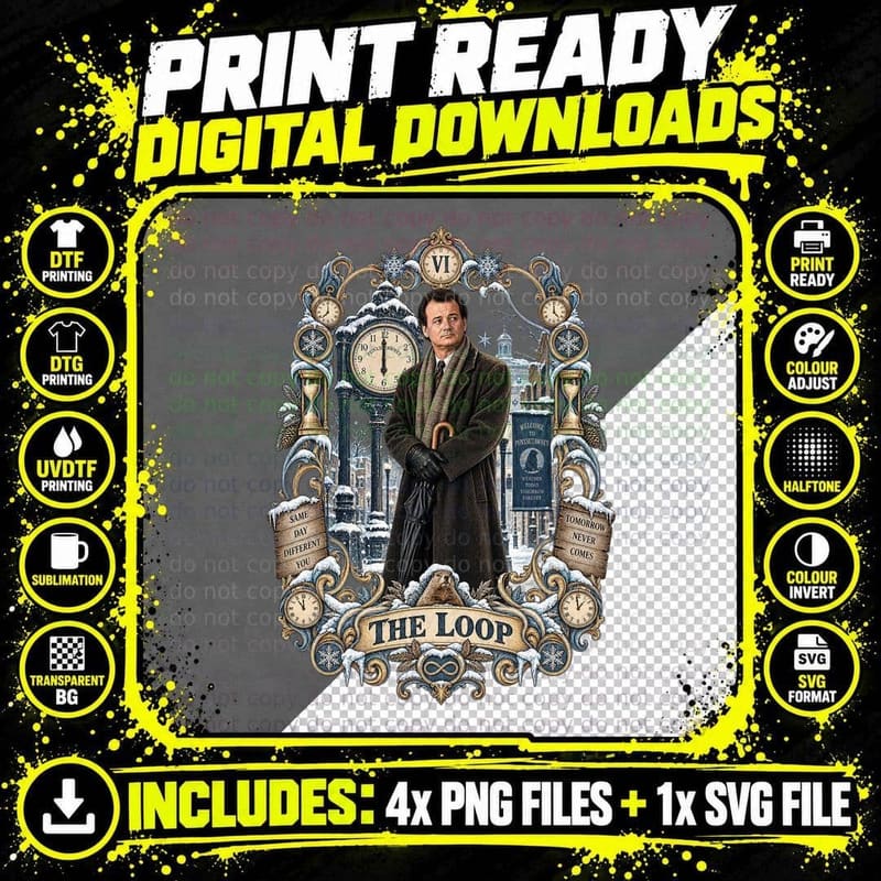 Phil The Loop Vintage Tarot Card Bill Same Day Again 90s Comedy T-Shirt Png SVG Digital Bundle