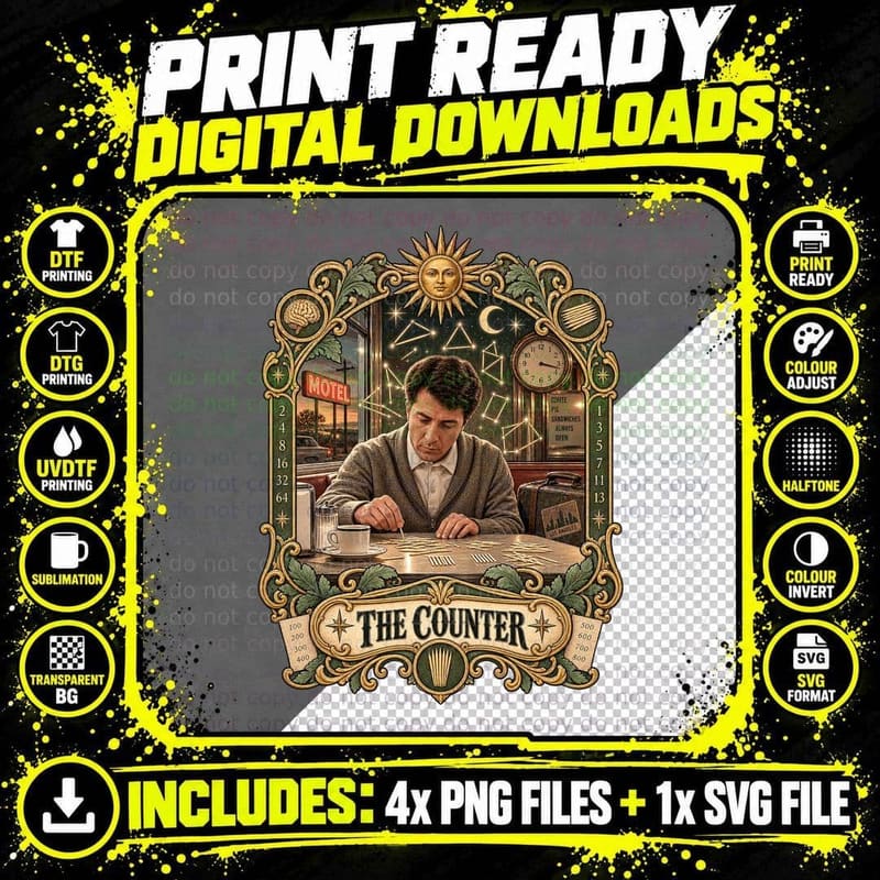 Raymond The Counter Vintage Tarot Card Dustin 80s Road Trip Drama T-Shirt Png SVG Digital Bundle