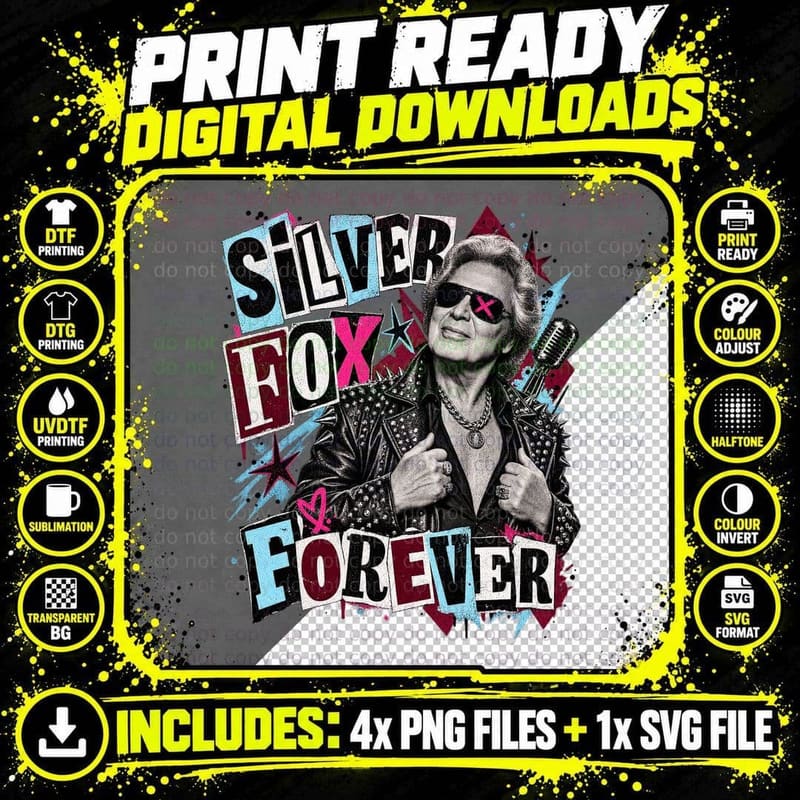 Engelbert Humperdinck Silver Fox Punk Collage Vintage Png SVG Digital Bundle