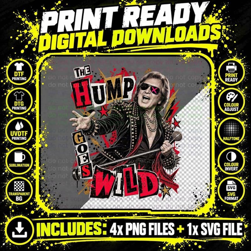 Engelbert The Hump Goes Wild 60s Crooner Ransom Note Punk Retro Vintage T-Shirt Png SVG Digital Bundle