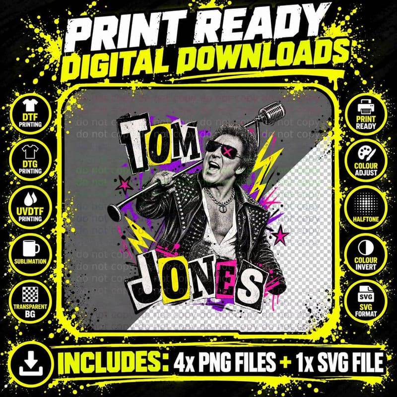 Tom Welsh Soul Singer Ransom Note Punk Retro Vintage 60s Leather T-Shirt Png SVG Digital Bundle