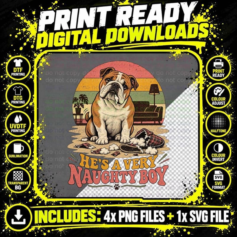 Monty Python Life of Brian Retro Bulldog Cult Comedy Png SVG Digital Bundle