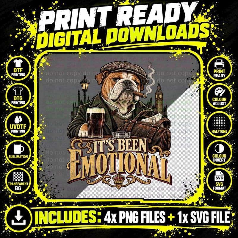 Lock Stock and Two Smoking Barrels Retro Vintage Bulldog Png SVG Digital Bundle