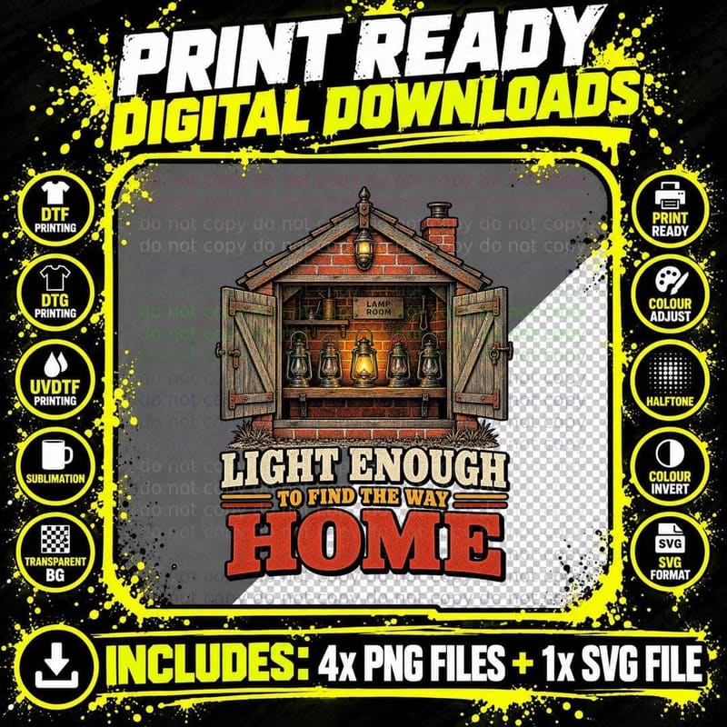 Railway Lamp Room Vintage Steam Train Heritage Railfan Png SVG Digital Bundle