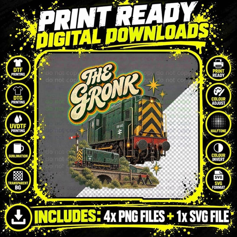 British Rail Class 08 The Gronk Green Diesel Shunter Png SVG Digital Bundle