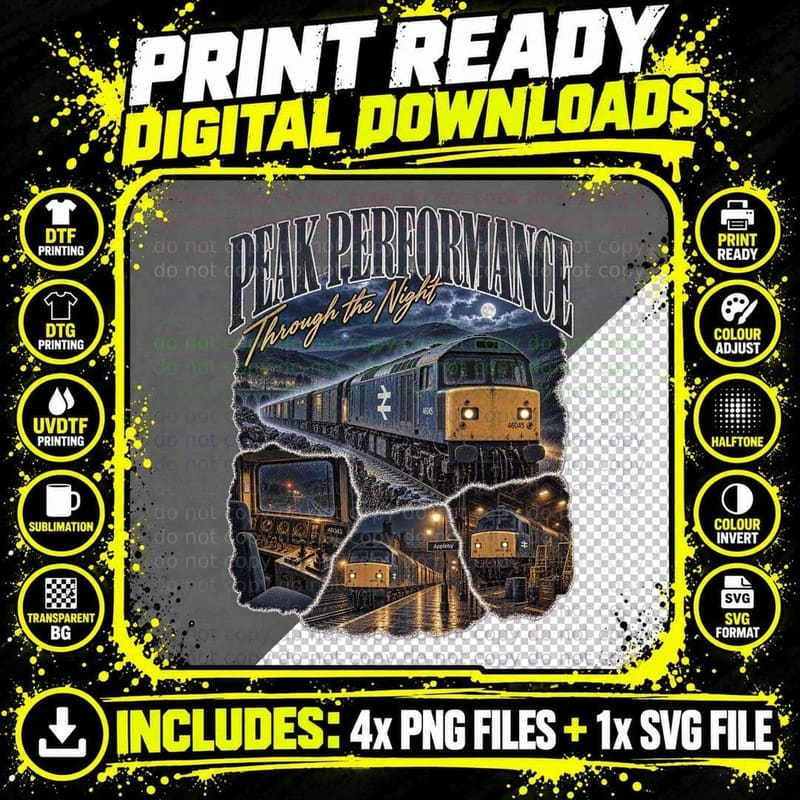 Class 46 Peak Performance Vintage Retro Collage British Png SVG Digital Bundle