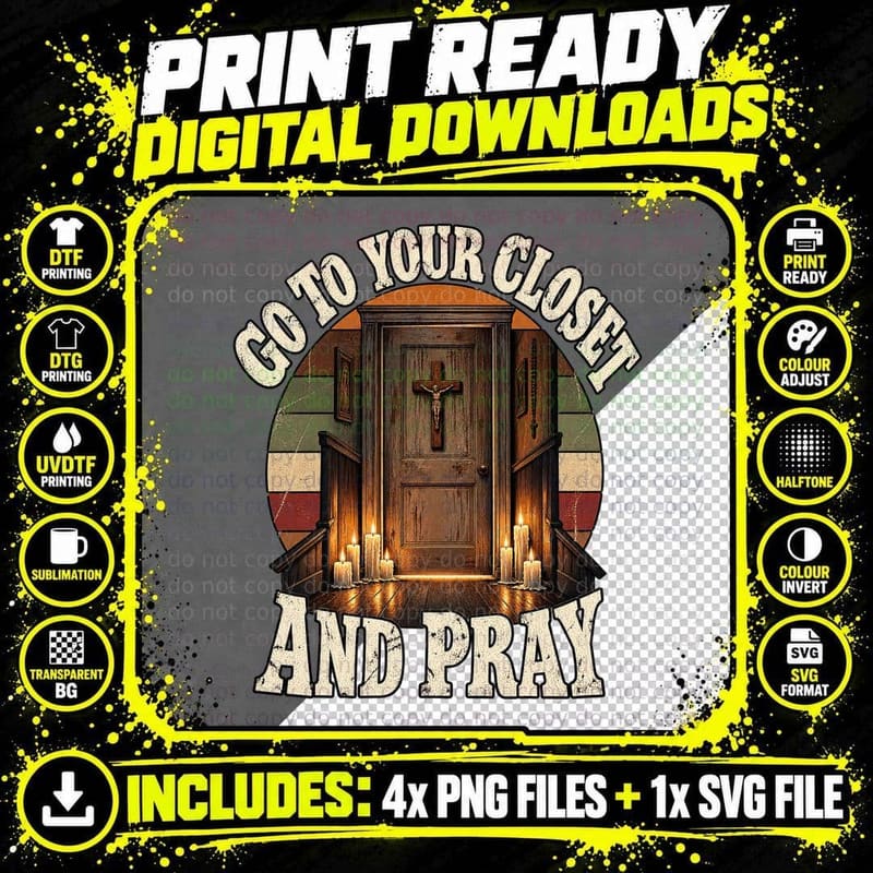 Carrie 2026 Retro Go To Your Closet And Pray Gothic Png SVG Digital Bundle