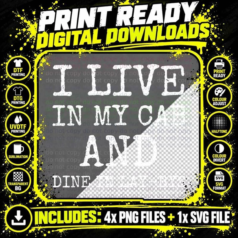 I Live In My Cab And Dine In Lay-Bys Funny HGV Lorry Driver Trucker T-Shirt Png SVG Digital Bundle