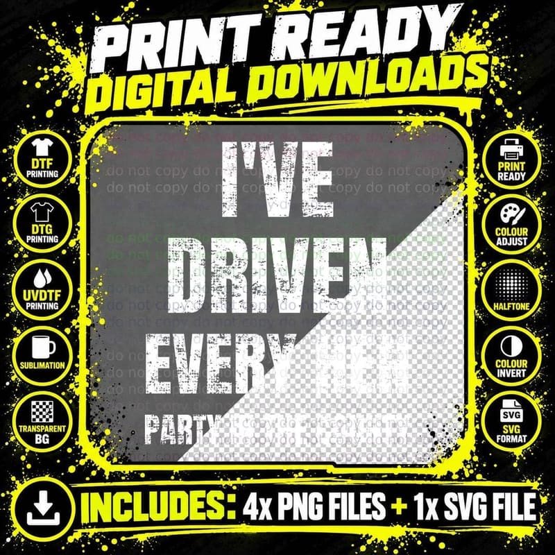 I've Driven Every Hen Party In The County Funny Taxi Driver Cabbie T-Shirt Png SVG Digital Bundle