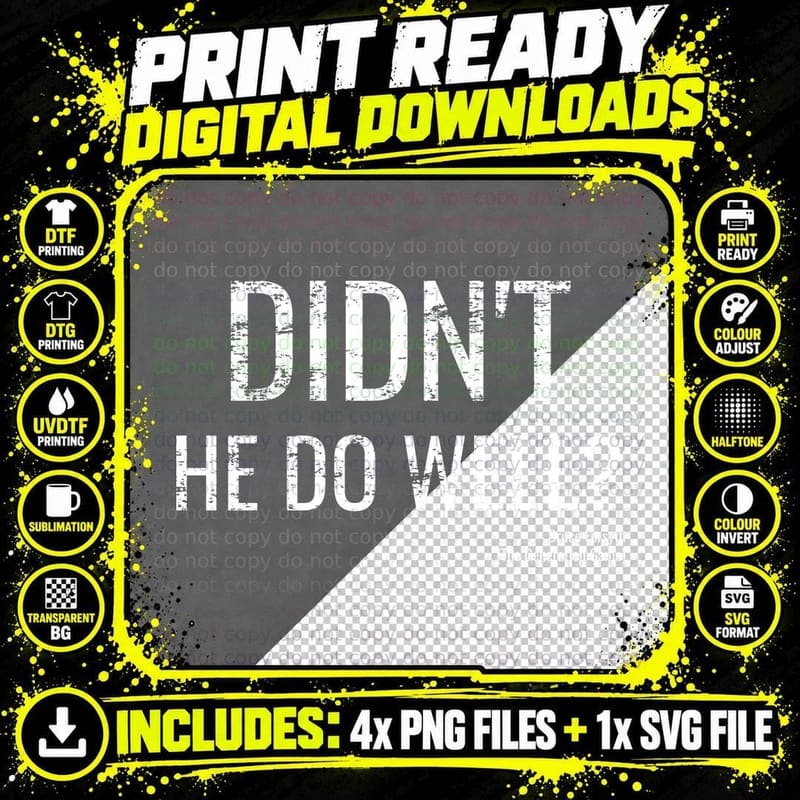 Didn't He Do Well Bruce Retro British TV Game Show Host Catchphrase T-Shirt Png SVG Digital Bundle