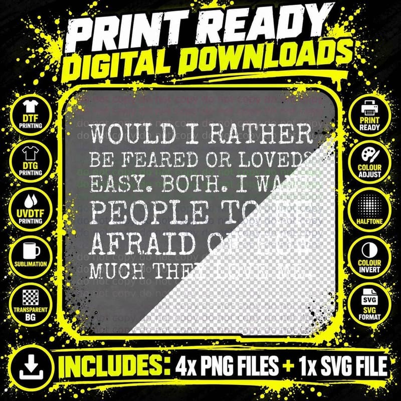 Feared Or Loved Easy Both Michael Scott The Office US Png SVG Digital Bundle