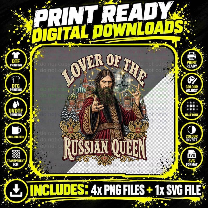 Boney M Rasputin Vintage Russian Queen Disco Music Retro Png SVG Digital Bundle