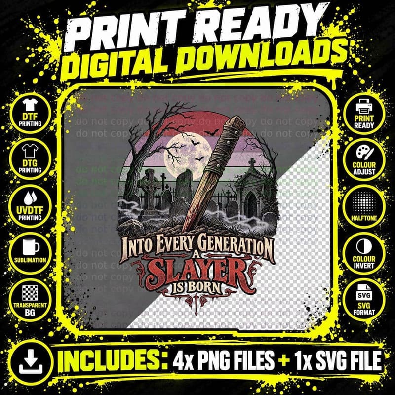Buffy the Vampire Slayer Vintage Retro Gothic Horror TV Png SVG Digital Bundle