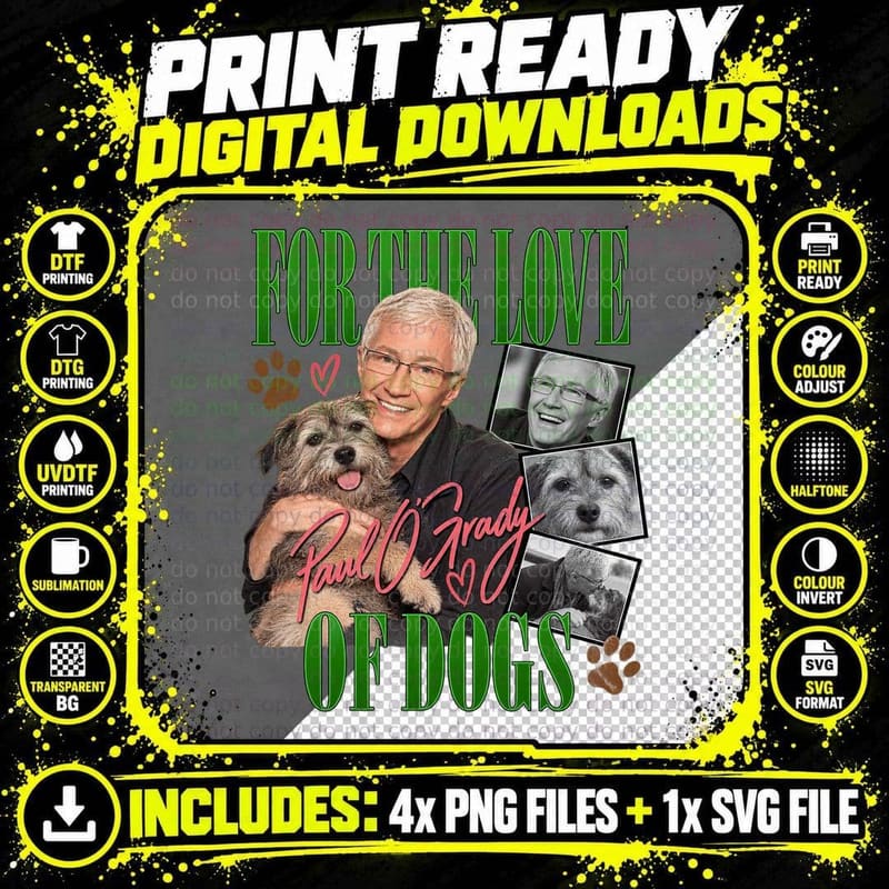 Paul Dog Rescue TV Presenter Appreciation Retro Vintage Animal Lover T-Shirt Png SVG Digital Bundle