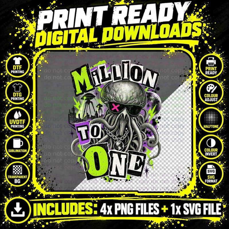 War of the Worlds Martian Sci Fi Punk Vintage Alien Png SVG Digital Bundle