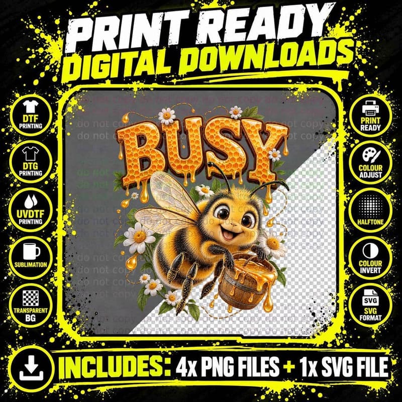 Cute Bumblebee Honey Bee Cartoon Garden Funny Bee Lover Png SVG Digital Bundle