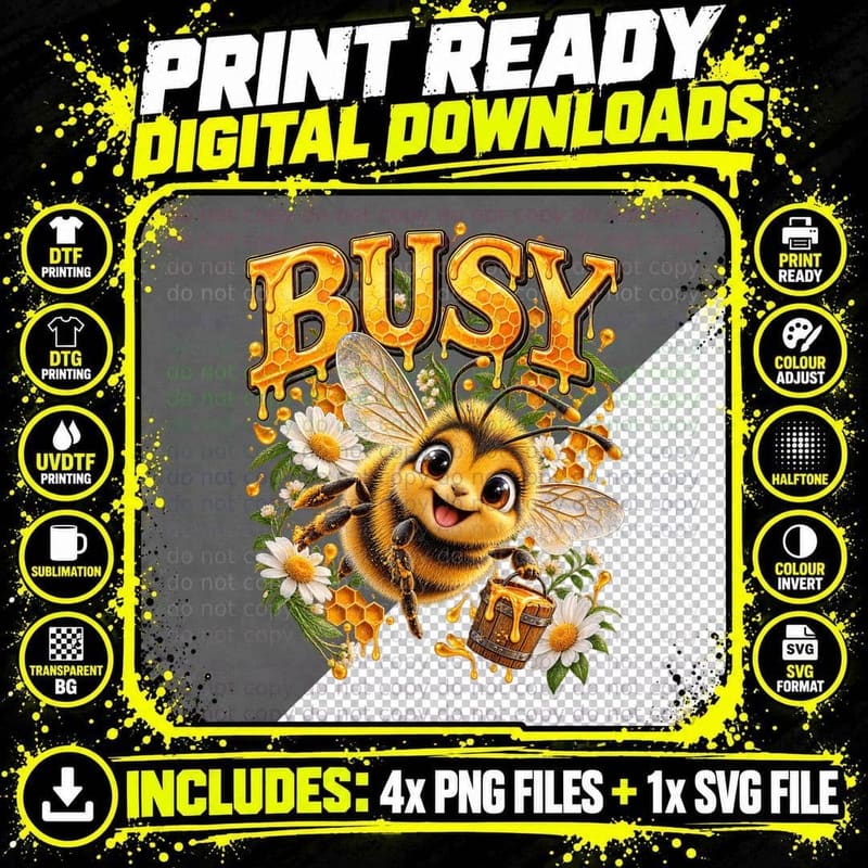 Cute Bumblebee Honey Bee Cartoon Garden Funny Bee Lover Png SVG Digital Bundle