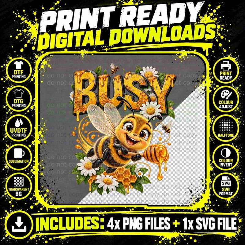 Cute Bumblebee Honey Bee Cartoon Garden Funny Bee Lover Png SVG Digital Bundle