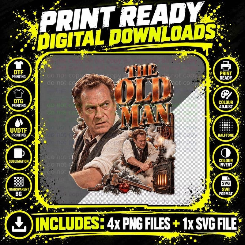 A Christmas Story Vintage Old Man Furnace Christmas Png SVG Digital Bundle