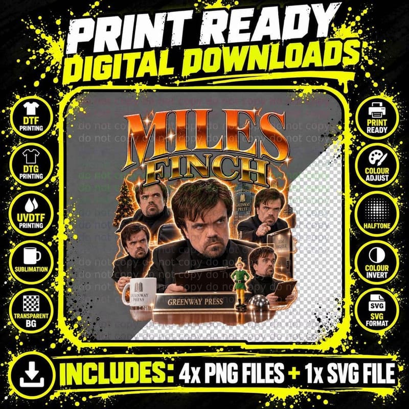 Elf Movie Vintage Bootleg Miles Finch Peter Dinklage Png SVG Digital Bundle