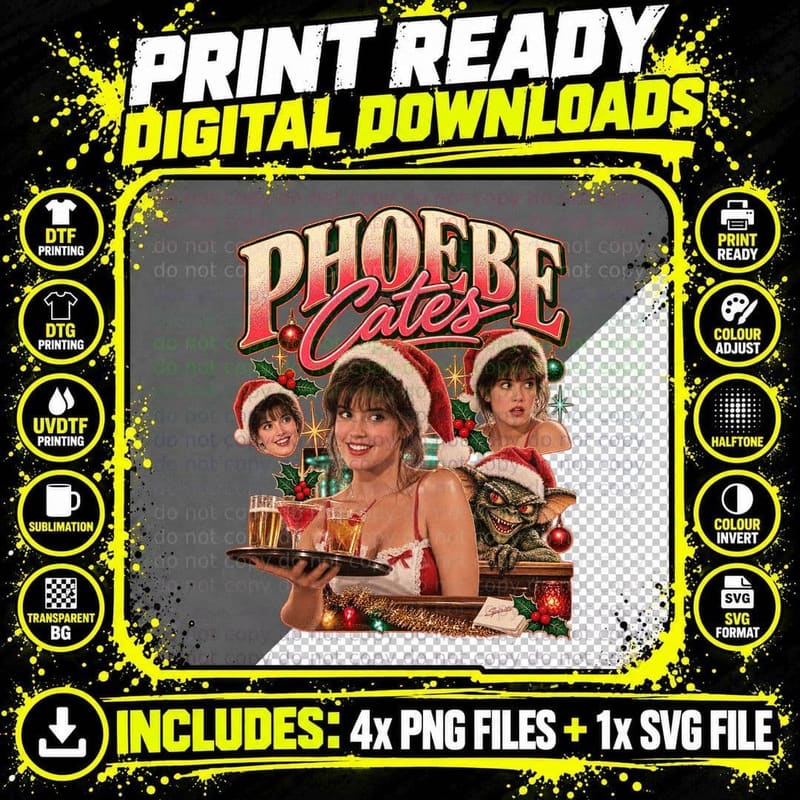 Gremlins Vintage Phoebe Cates Kate Beringer Christmas Png SVG Digital Bundle