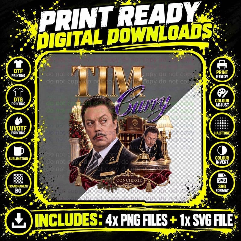 Home Alone 2 Retro Bootleg Tim Curry Mr Hector Plaza Png SVG Digital Bundle