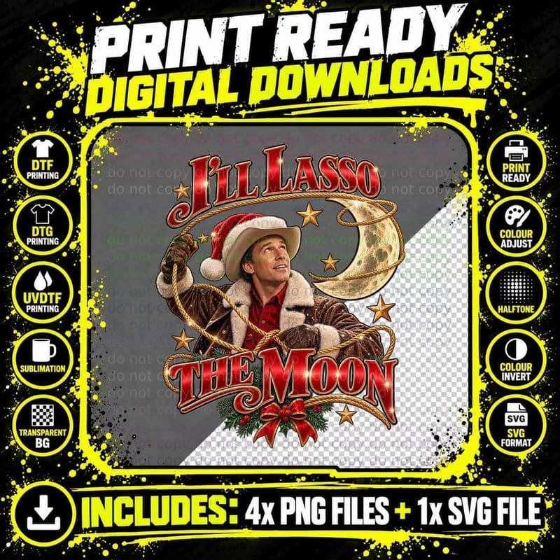 It's a Wonderful Life Vintage George Mary Lasso the Moon Png SVG Digital Bundle