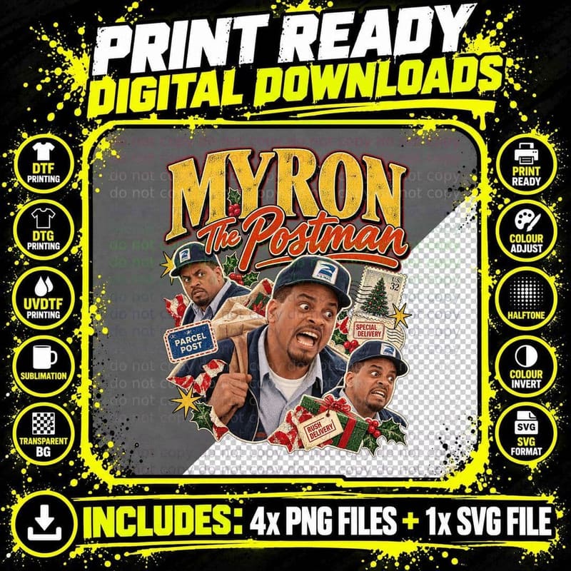 Jingle All the Way Vintage Myron Sinbad Christmas Movie Png SVG Digital Bundle