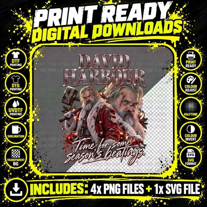 David Time For Some Season's Beatings Santa Christmas Action Movie T-Shirt Png SVG Digital Bundle