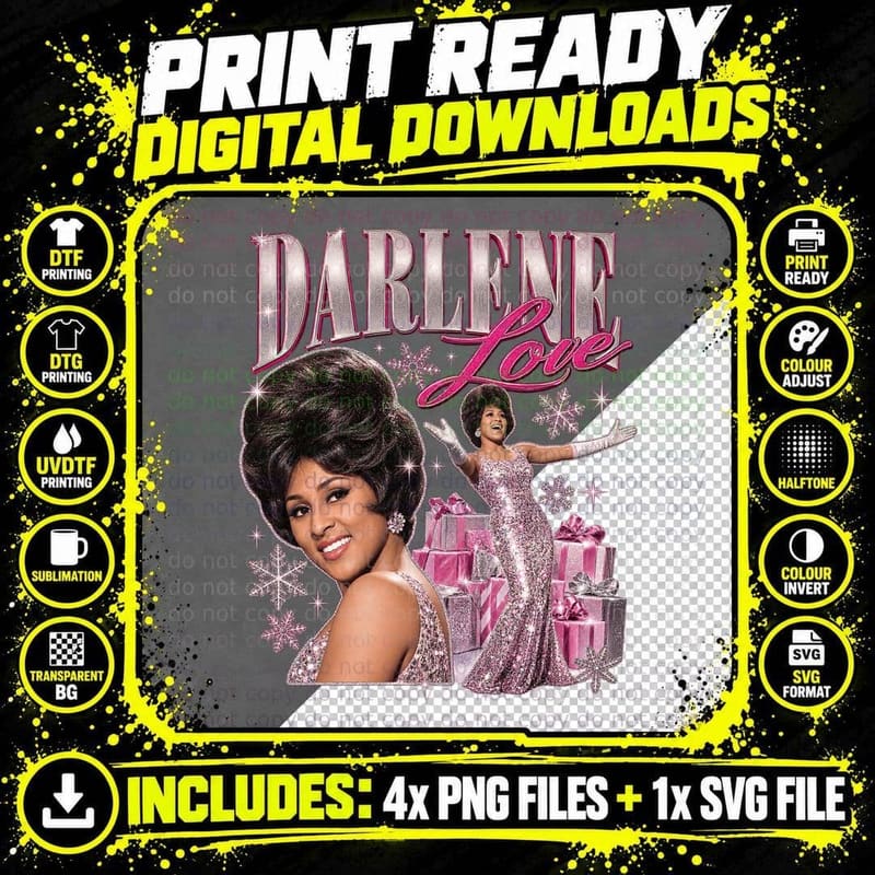 Darlene Love Christmas Vintage 1960s Girl Group Soul Png SVG Digital Bundle