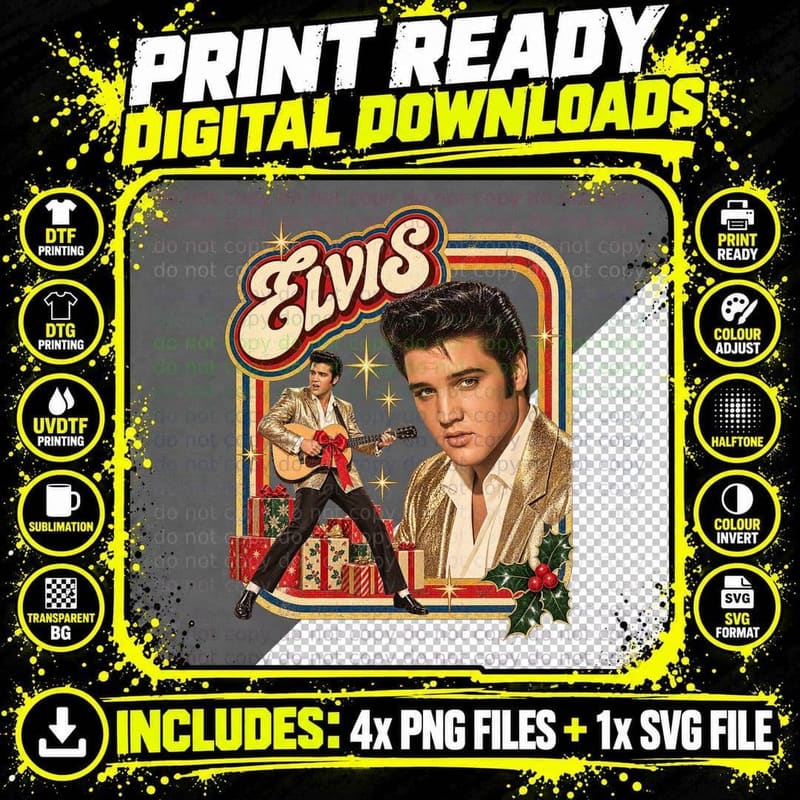 ELVIS T-Shirt Png SVG Digital Bundle