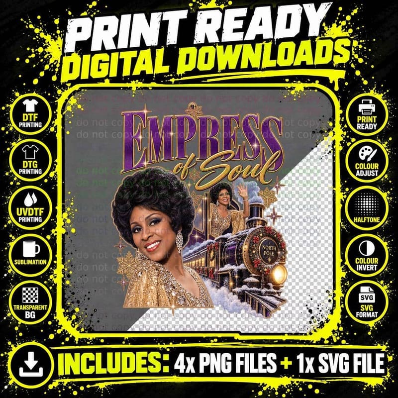 Gladys Knight Empress of Soul Christmas Vintage 1970s Png SVG Digital Bundle