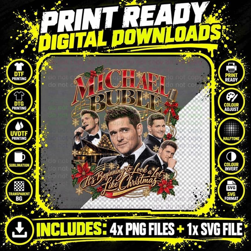 Michael Bublé T-Shirt 2 Png SVG Digital Bundle